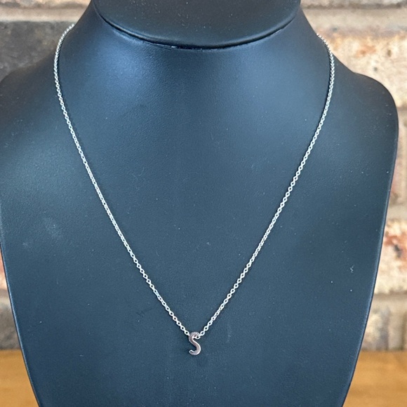 Jewelry - S Initial Necklace Silver tone dainty chain